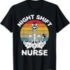 Funny Night Shift Nurse Skeleton Halloween RN Nurses Women T Shirt