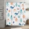Underwater World Shower Curtain Cute Octopus Jellyfish Design For Bathroom Decorations