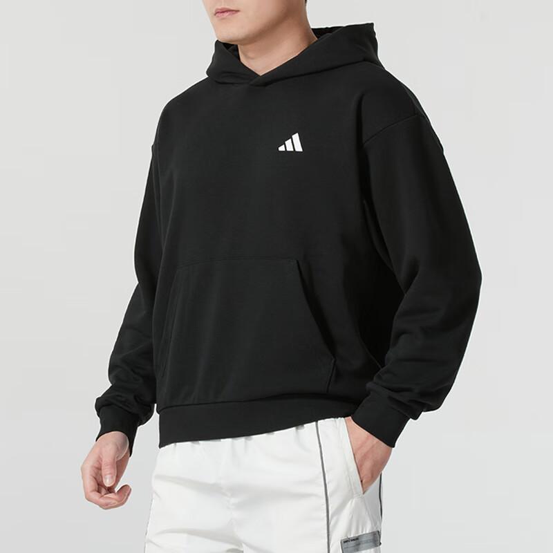 Adidas Casual Sports Hooded Warm Breathable Sweatshirt Men Sweatshirt Black JN6765