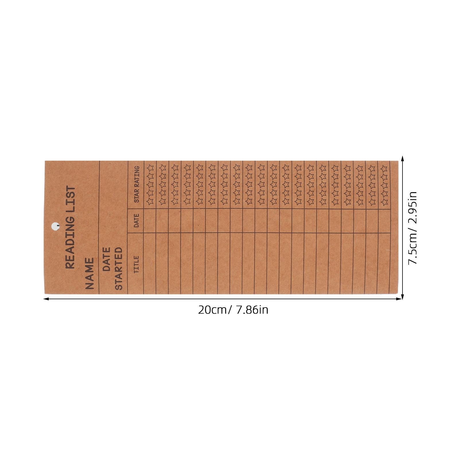 

50Pcs Reading List Bookmarks Paper Library Card Blank Book Tracker Bookmarks Reading Log for Students Teachers