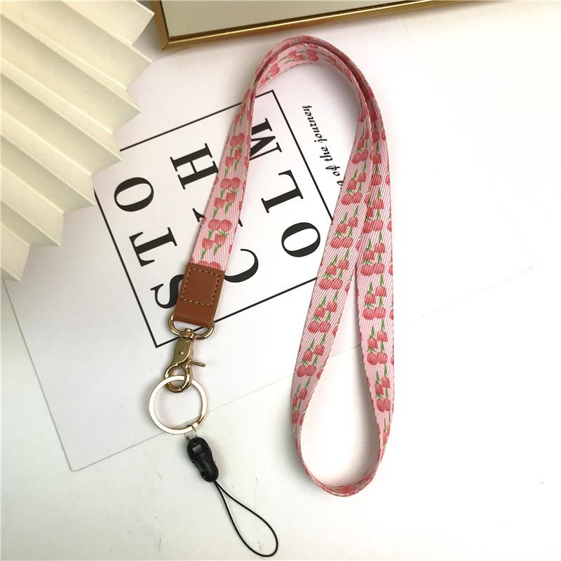 

Tulip Flower Neck Lanyards for ID Badge Keys for Women Kids Teacher USB badge Holder DIY Phone Hanging Rope Car Key Neck Lanyar
