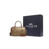 Coach Rowan 25 Classico Monogramma Chiusura a Zip Tela e Pelle Borsa Boston Borse da donna Marrone CH280-IME74