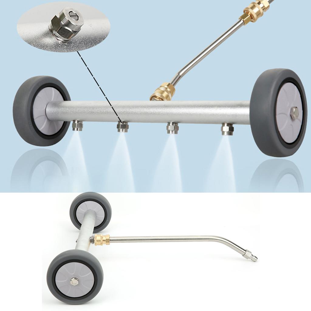 Water Broom Cleaner Dual Function Car Undercarriage Pressure Washer with 2Pcs Rod