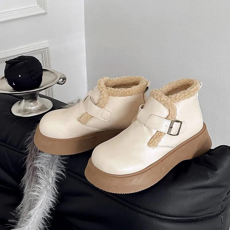 

Увеличивающие рост ботильоны современные ботинки зимние женские туфли с пряжкой на ремешке распродажа 2024 высококачественные женские ботинки с круглым носком на низком каблуке 35