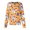 Women's Halloween Print Long Sleeve Button Front Cardigan for Costume Party and Casual Outwear