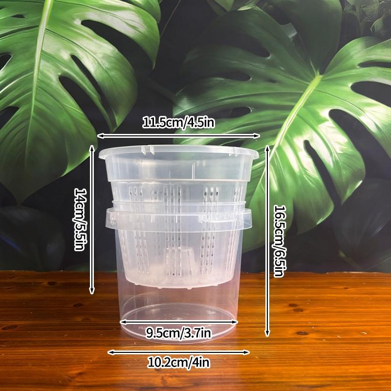 Meshpot Root Control Transparent Flowerpot Breathable Flowerpot Double-layer Growth Container with Drainage Hole Orchid Planters