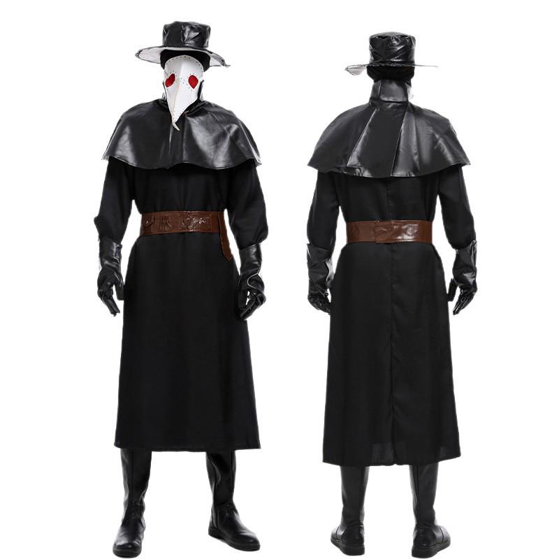 Costume da Medico della Peste Steampunk Corvo per Halloween con Becco Lungo