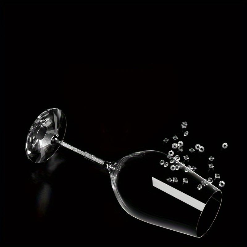 1 Pair Wine Glasses With Shiny Stem Crystal Champagne Glasses Sparkling Glitter Rhinestone Decor Goblets For Whisky Cocktail For Bar Pub Club Restaura