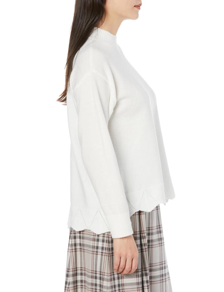 Laisse Passe Fluffy High Neck Pullover Ivory Women's Sweater,