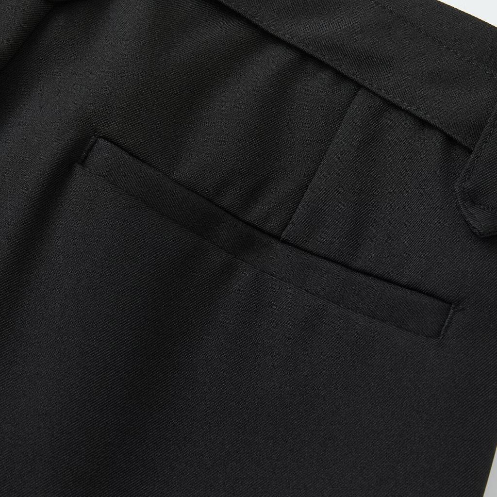 Men's Spring 2026 Casual Trousers - Korean Style, Non-Iron, Loose Tapered Suit Pants with Half Elastic Waist