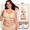Women Soft Support Wireless Bra, Seamless Thin Style Jelly Bra Push Up Comfortable Brassiere for Large Bust
