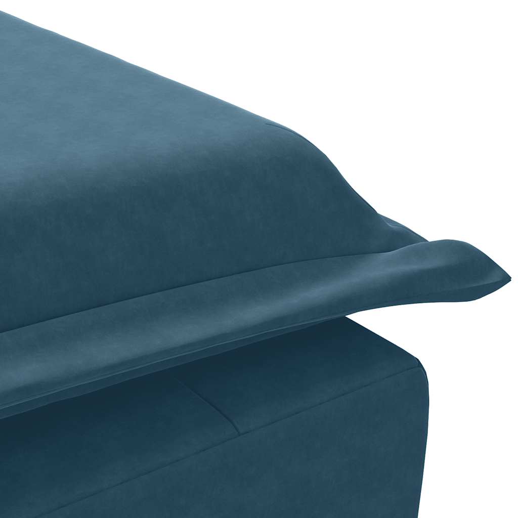 Massage Chaise Lounge with Neck Roll Blue Velvet