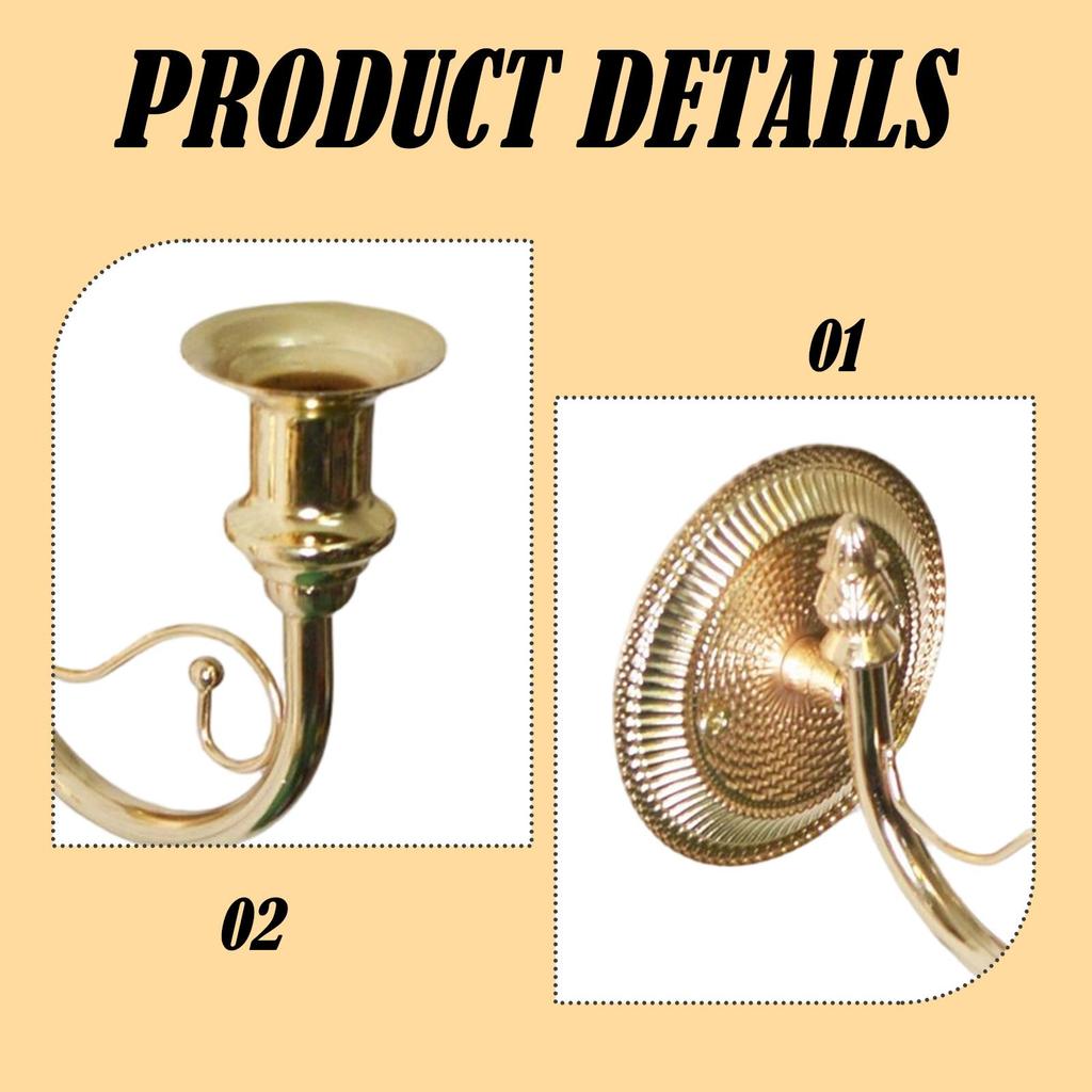 2 Pieces Candle Sconces Candlestick Holder Wall Mount Wall Decor Retro for Sticks Candles for Farmhouse Fireplace Dining Room