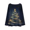 Ladies' Fashionable Casual Long Sleeved Christmas Printed Round Neck Knitted Yarn