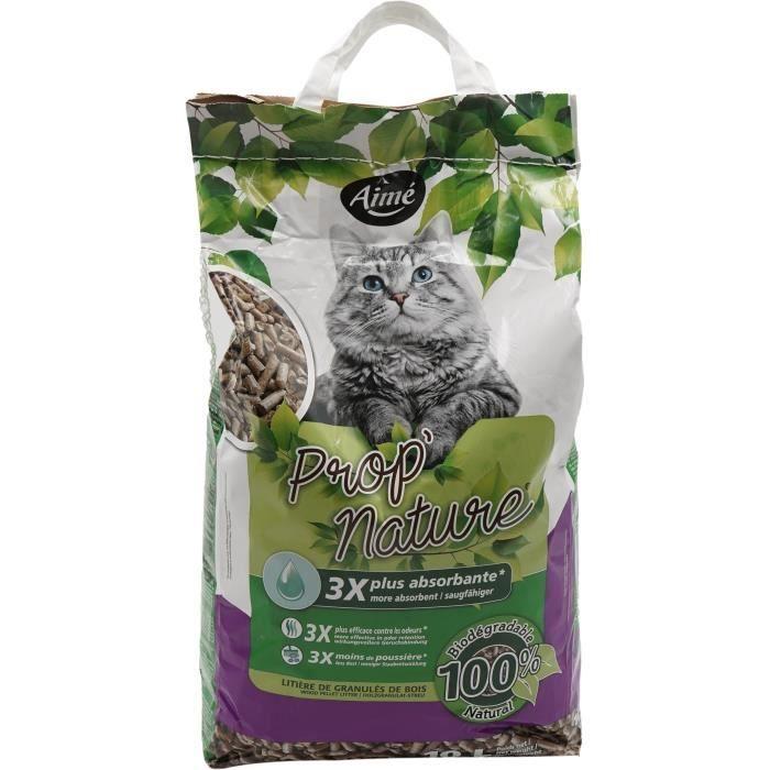 AIME Litière PROP'Nature Ultra Absorbante et Biodégradable - Pour Chat - Format 10 L