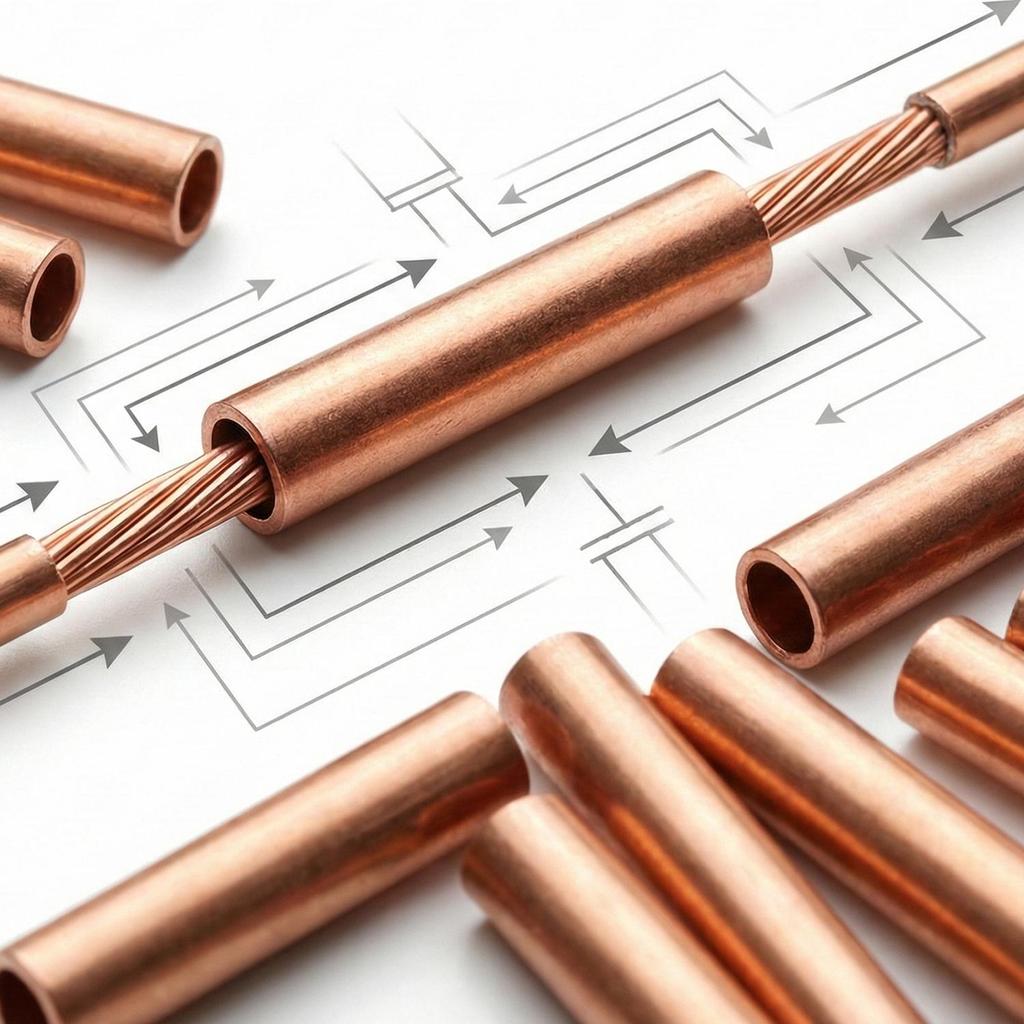 Copper Connecting Tube Wire Joint Terminal Small GT Copper Crimp Connector Cable Ferrule Lug Tube Electrical Wire Connector Kit