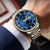 LOUIE JUELEN New Men's Quartz Watch Diamond-Set Dial Dual Date Windows Business Watch Luminous Scratch-Resistant Men's Watch