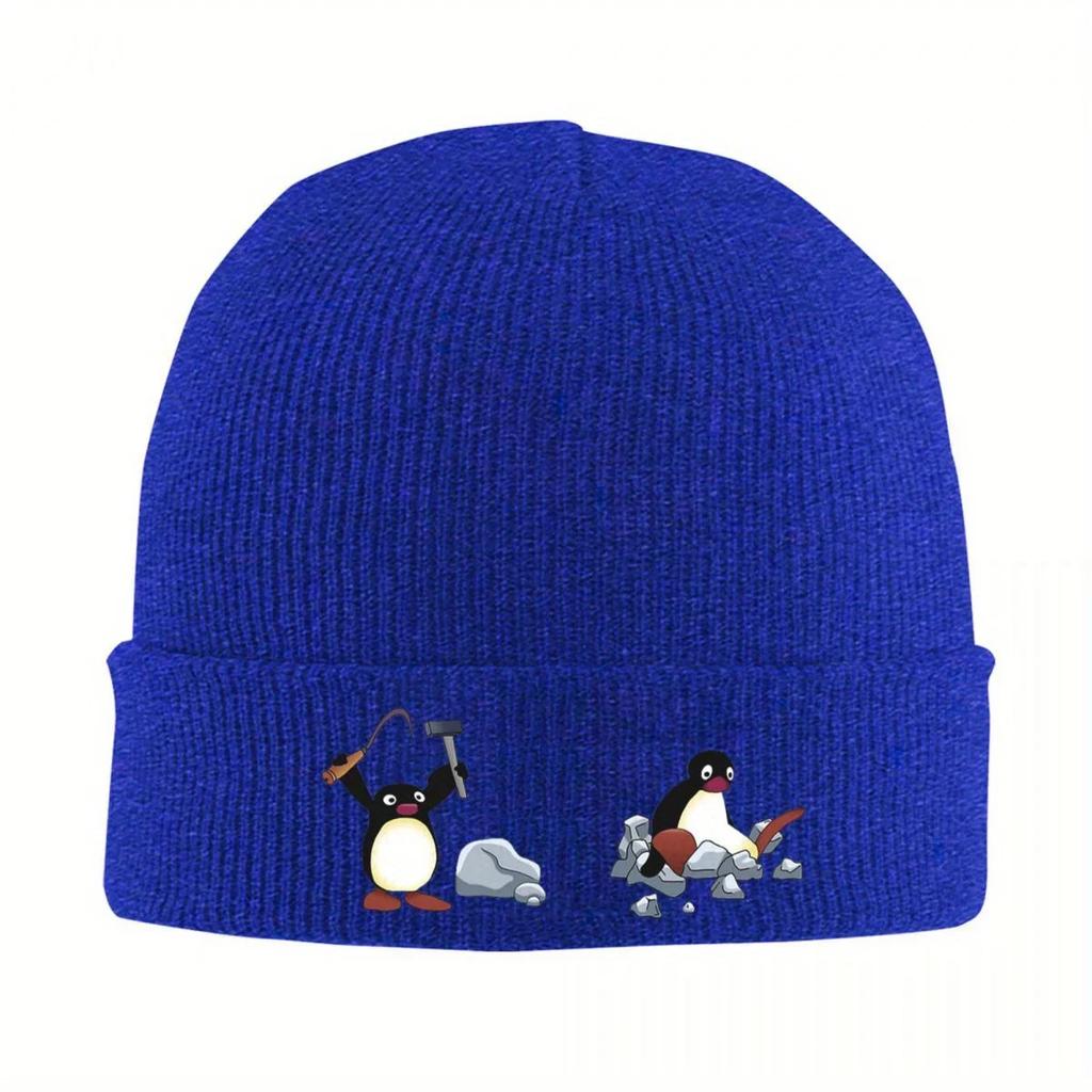 New Angry Geologist Penguin Warm Knitted Cap Hip Hop Bonnet Hat Autumn Winter Outdoor Beanies Hats For Unisex Women Adult