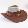 Pălărie western de cowboy pentru bărbați și femei, de vară, respirabilă, vizieră cu protecție solară, bor lat, pălărie de paie cu calotă pentru călătorii în aer liber