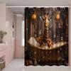 Premium Elegant Giraffe Print Shower Curtain Machine Washable Easy Install Bathroom Divider Bath Curta with Hooks Home Decor