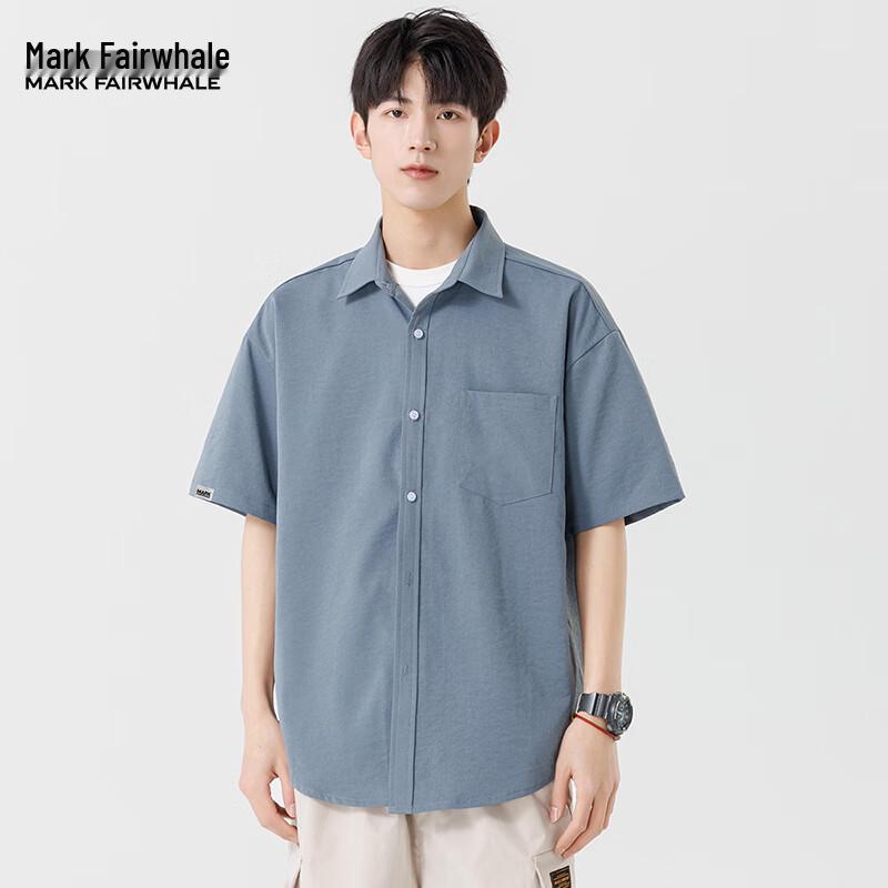 Mark Fairwhale Men's Ice Silk Short Sleeve Casual Shirt