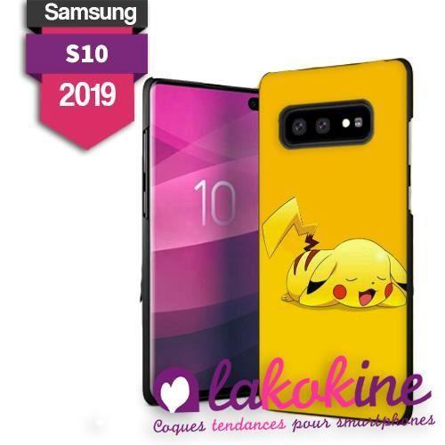 Coque Samsung Galaxy S10 Pokemon Pikacho coucher