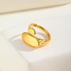 Women's Chunky Oval Opening Ring,Unique Stainless Steel Punk Rings,Trendy Jewelry Gift To Girls