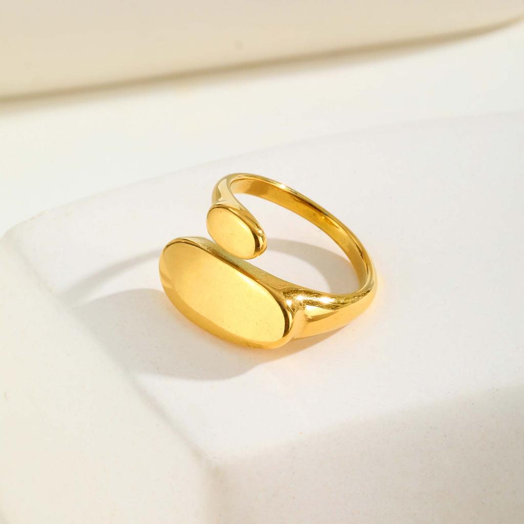 Women's Chunky Oval Opening Ring,Unique Stainless Steel Punk Rings,Trendy Jewelry Gift To Girls