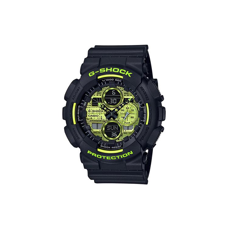 

CASIO Мужские Часы с Жидкокристаллическим/Аналоговым Двойным Дисплеем Серия Желтые GA-140DC-1A GA-140DC-1A Black Watch Case