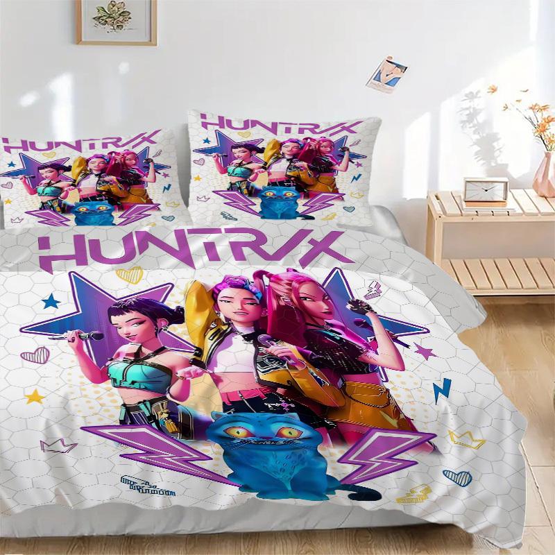 

HUNTRX: Постельное белье Future Bass Vibes - 3 предмета, пододеяльник, подарок для спальни, без наполнителя B145 135x200cm