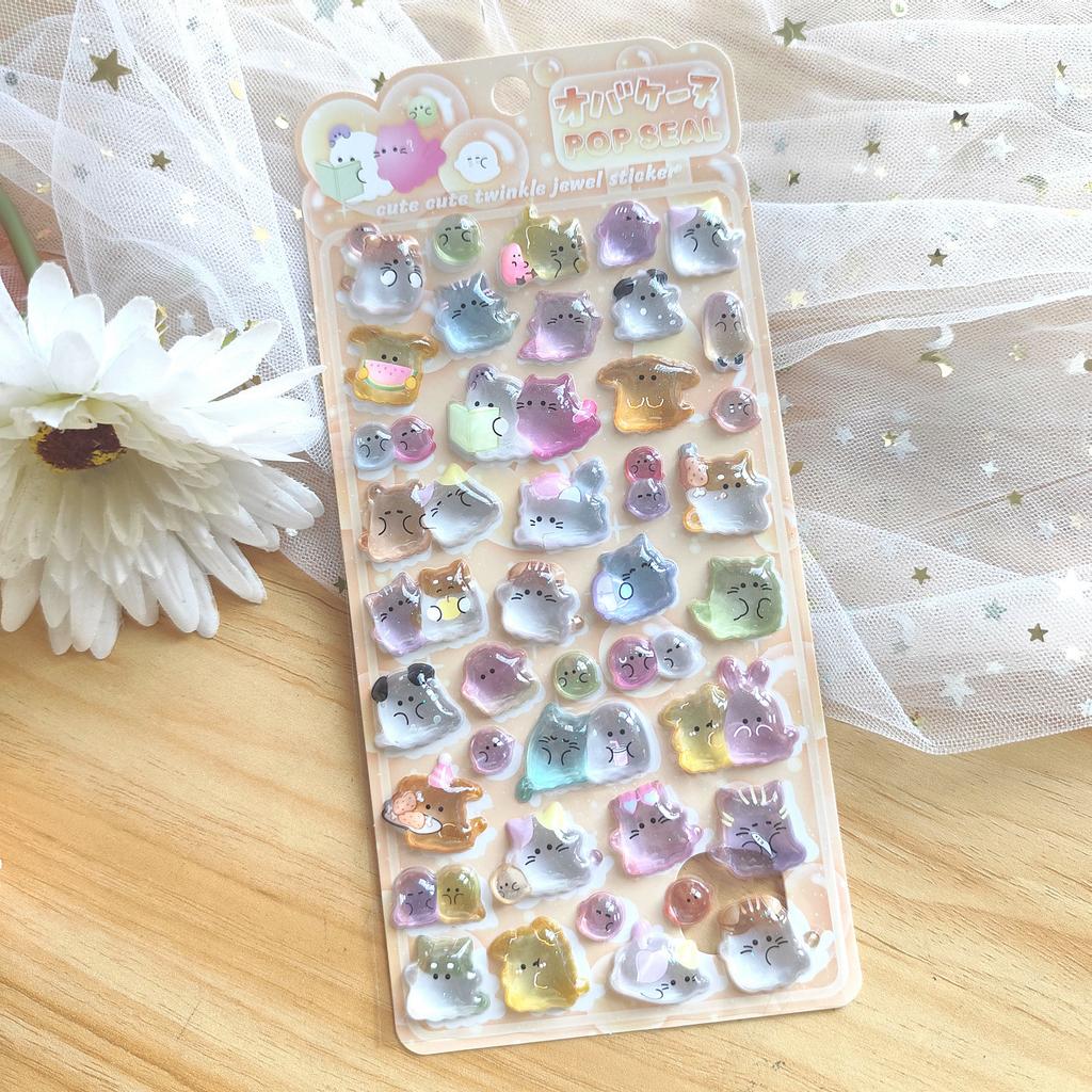 Cartoon Youyou Family 3D Solid Crystal Three-Dimensional Children's Toy Stickers, Handmade Educational Festival Gifts for Kids