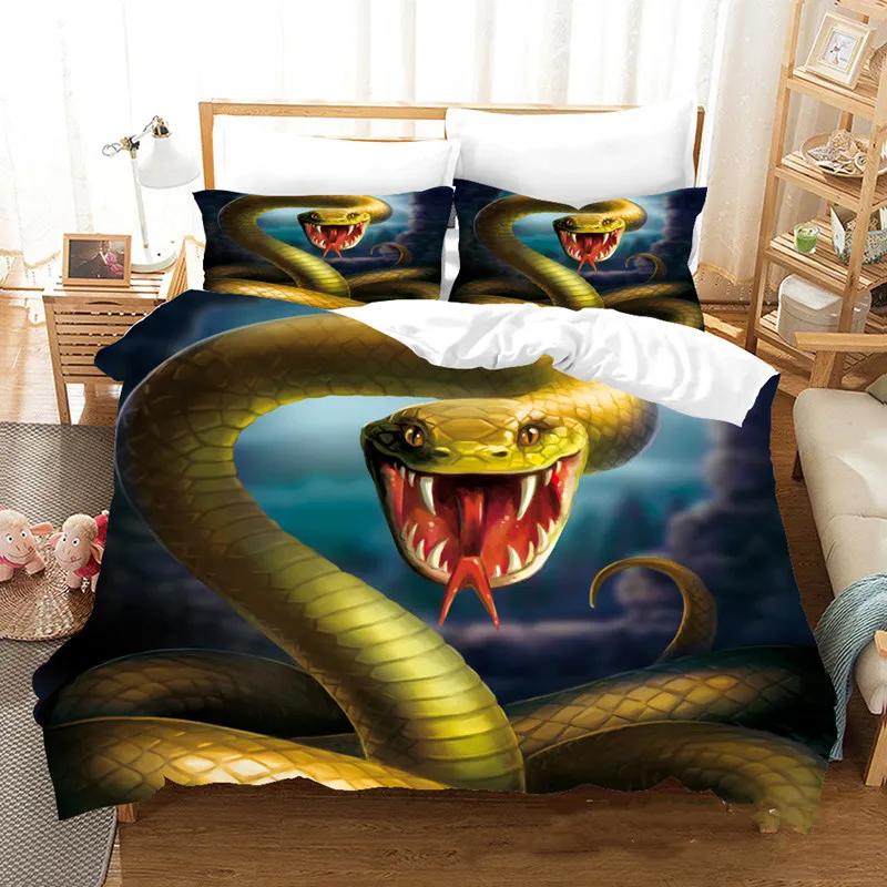 Comforter Snake Bedding Set Reptile Wild Animal Comforter Queen Size For Kids Adults Bedroom Room Decor