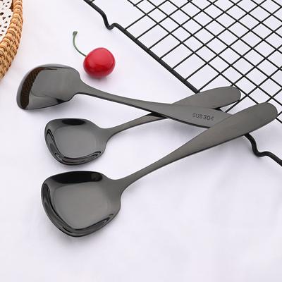1Pc Cucchiaio quadrato Cucchiai da dessert in acciaio inossidabile 340 Cucchiaio da zuppa Cucchiai grandi, medi e piccoli Set di cucchiai lucidati a specchio