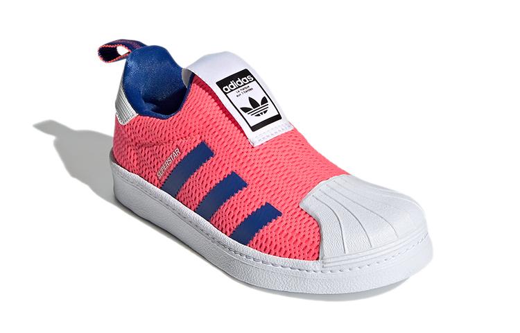 Adidas Originals SUPERSTAR 360 Breathable Low top Skateboard Shoes Pink White Blue Children Aged 3 7 Years Old FX4911