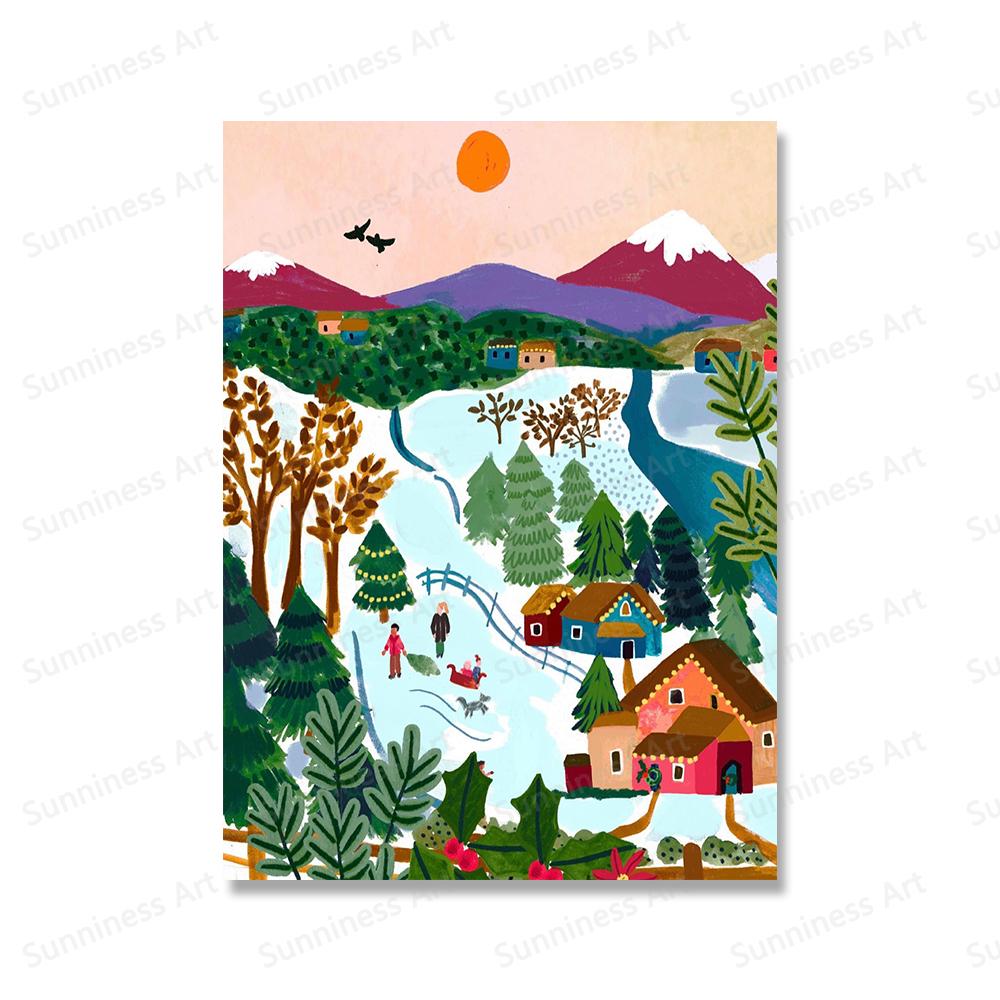 

Рождественская елка настенное искусство холст картины скандинавские постеры и принты зима в Нью-Йорке путешествия фотографии для гостиной домашний декор 21x30cm No Framed светло-зеленый