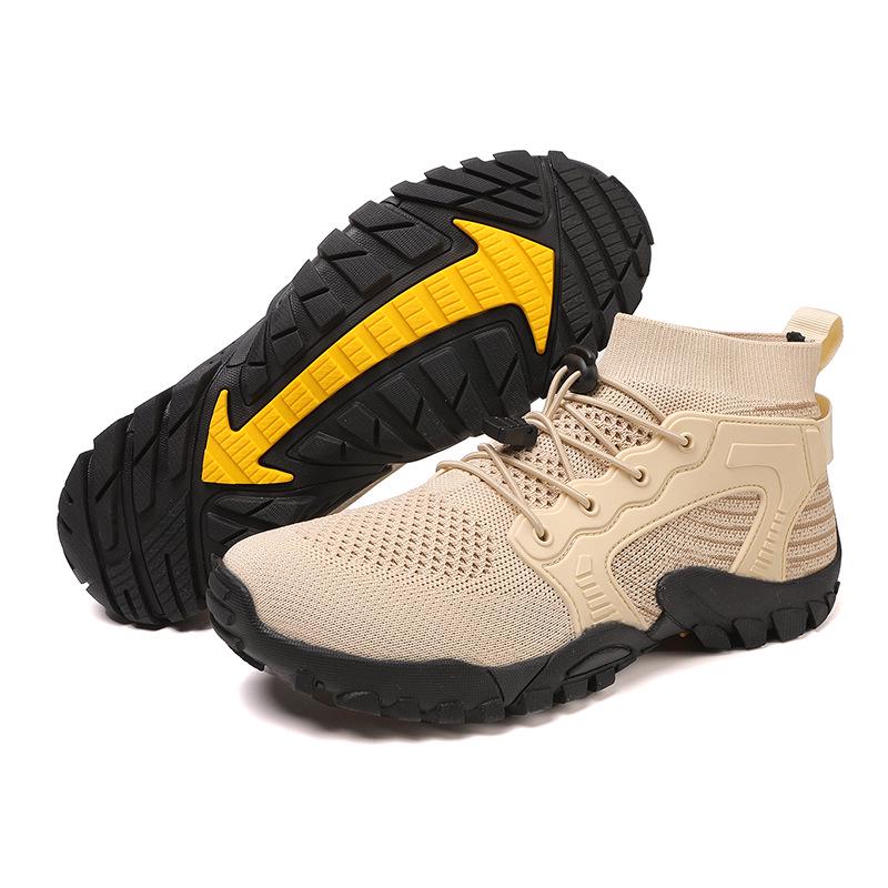 Unisex Cross-Border High-Top Fly-Knit Outdoor-Schuhe für Radfahren, Laufen und Wandern – Atmungsaktiv zum Klettern und für Offroad-Abenteuer.