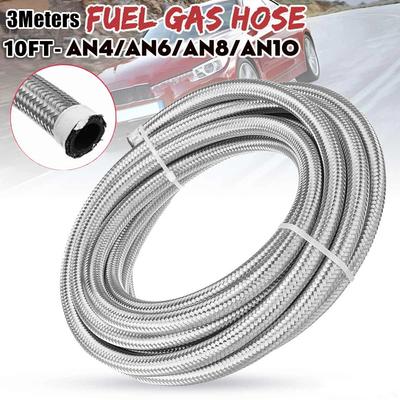 High Pressure Universal 3 Meters AN4-AN12 Stainless Steel Car Fuel Hose End Oil Hose Tube Braided Gas Line Turbo Oil Cooler Pipe