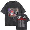 Vintage Washed MGK Lost Americana Tour  Print Tshirts Men Women Harajuku High Quality Fashion Oversized Cotton T Shirt
