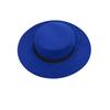 Solid Color Men's Felt Hat British Style Women Jazz Hat Trendy Woolen Flat Top Hat  Winter