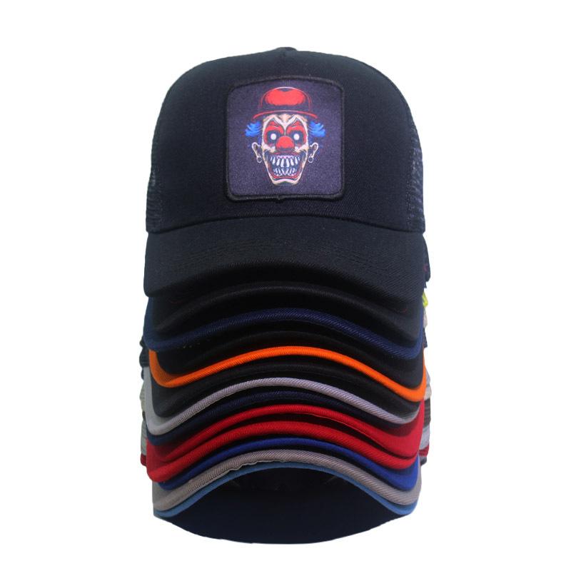 Trendy Fashionableable Clown Embroidery Stitched Baseball Cap For Men And Women, Backless Hip-Hop Hat, Summer Breathable Mesh Sun Gorras Unisex Str