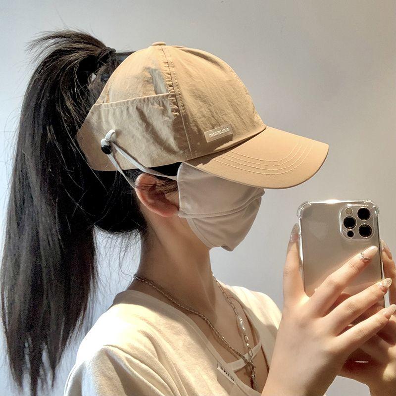 

Peaked Cap Women s 2025 New Arrival Big Head Circumference Sun Protection Sun Hat Face Slimming Air Top Ponytail Baseball Cap [Khaki] quick-drying empty top cap One size