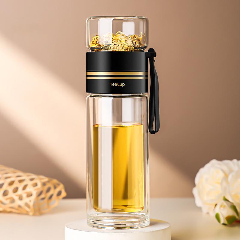 Tea Bottle High Borosilicate Glass With Strainer Glass Tumbler Tea Separation Glass Double-Layer Heat Insulation Business Gift