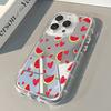 Cute Watermelon With Red Heart Phone Case For iPhone 17 16 Pro Max 11 12 13 14 15 Pro 17 Air  7 8 Plus X XR XS Back Mirror Cover