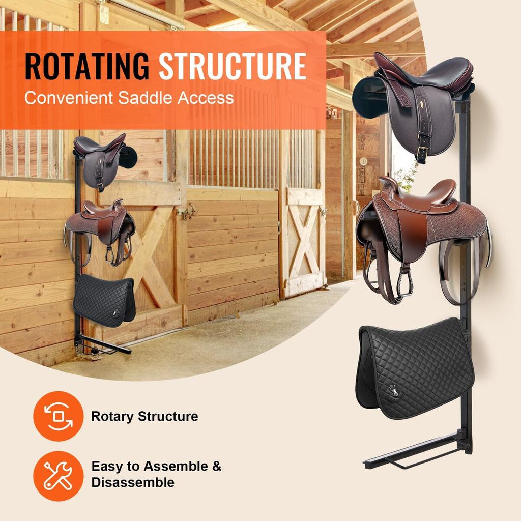Wall Mount Saddle Rack Four Tiers Western & English Horse Saddle Holder