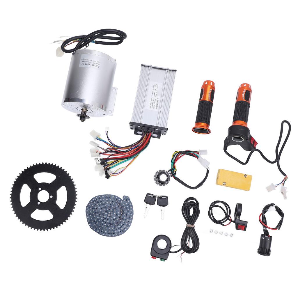 Electric Brushless Direct Current Motor Kit 48V 1000W with Controller Throttle Scooter Motorcycle Conversion Parts