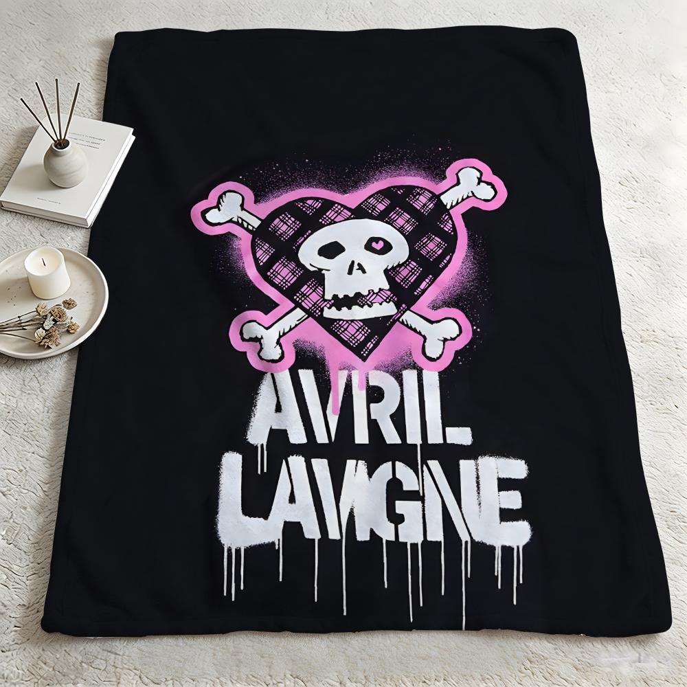 music AAvril Lavignee Throw Warm Soft Flannel Blanket Multiuse for Sofa Bed Camping Travel Nap
