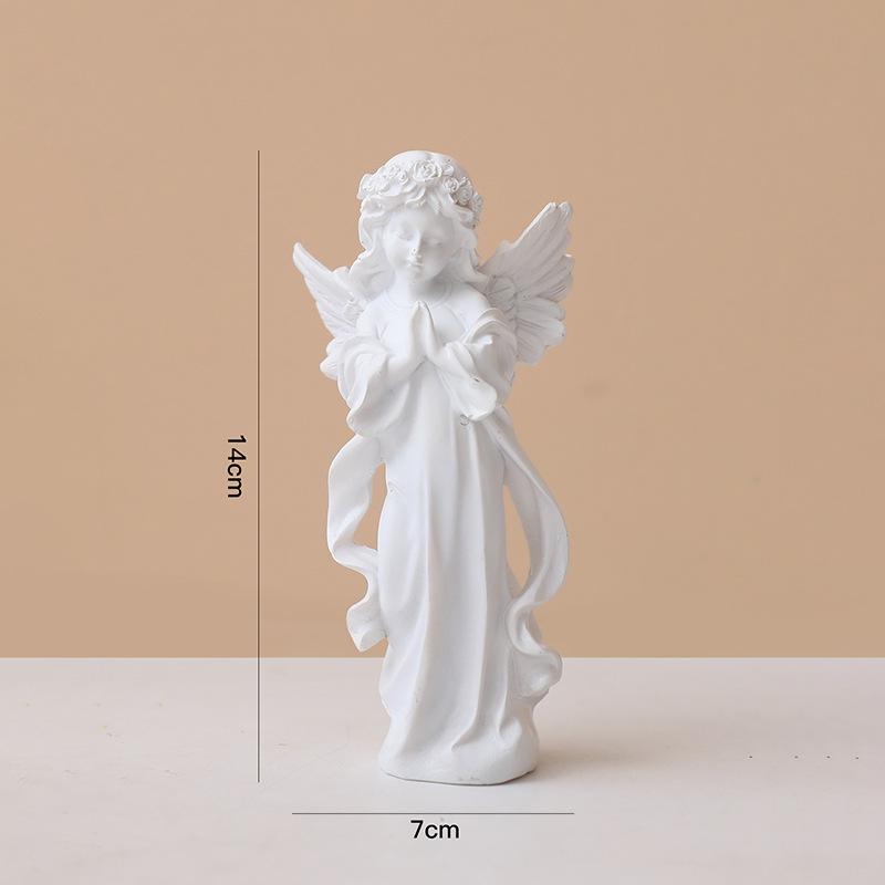 Nordic Angel Girl Sculpture - Resin Figurine for Living Room Décor