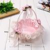Beautiful Handmade Flower Lace Storage Basket Hand-Woven Round Shapes Flower Basket Creative Small