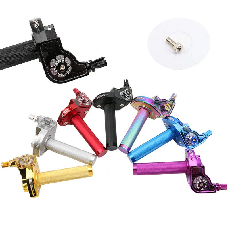 22mm Universal Aluminum Accelerator Throttle Twist Grips Handlebars For Motorcycle Moped Scooter Bike M10*1.5 Throttles 2
