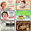 Vintage Coffee Metal Tin Sign 1pc - Retro Tea Time Poster, Decorative Plate, Industrial Wall Decor for Home/Bar/Cafe